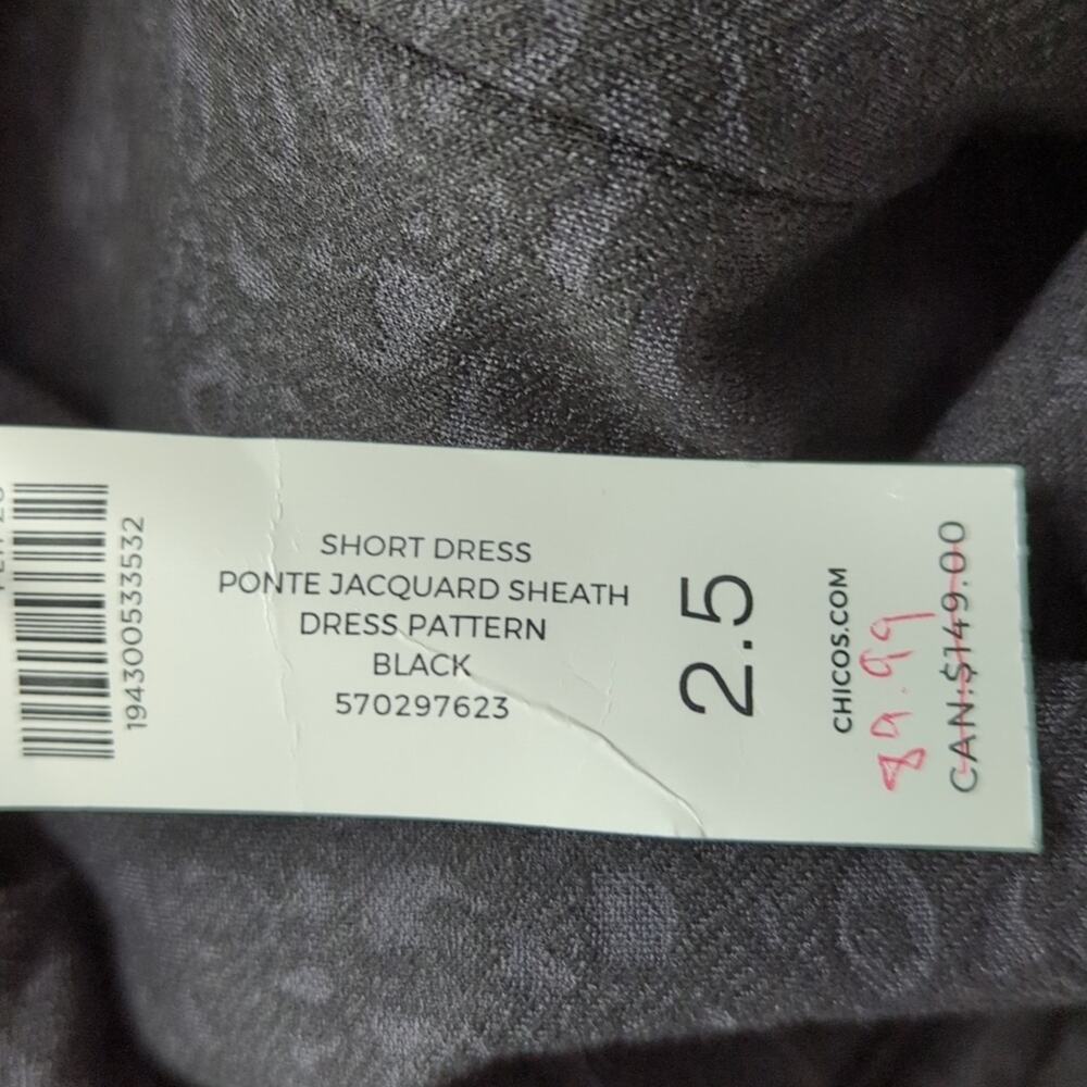 Chico's NWT Ponte Jacquard Sheath Dress - Picture 11 of 11
